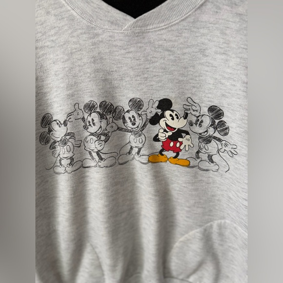 Vintage Disney Mickey Mouse Sweatshirt 90s Grey Crewneck Pullover - Picture 5 of 13